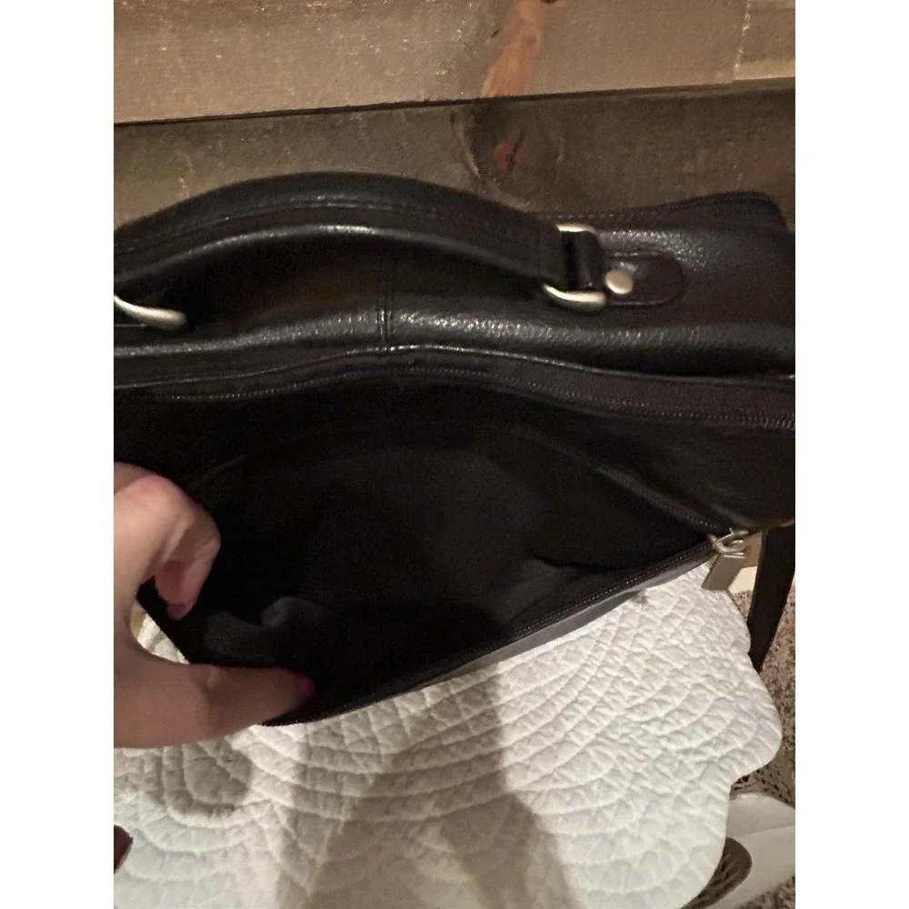 Wilsons Leather‎ Black Messenger Bag Multi Pocket Organizer Briefcase